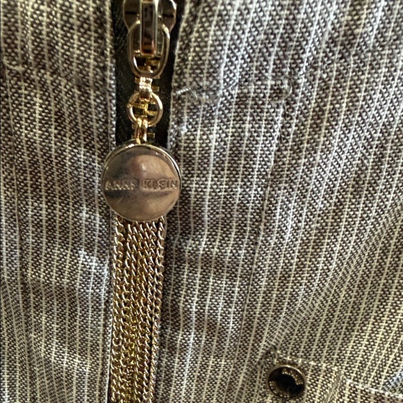 Anne Klein Gray Striped Sleeveless Blouse - Picture 3 of 7